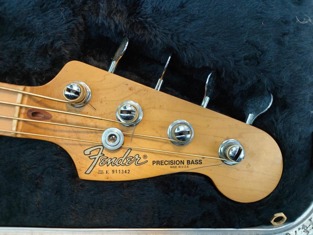 Fender Precision Bass USA 1989 Zwart + Hardcase, Muziek en Instrumenten, Snaarinstrumenten | Gitaren | Bas, Ophalen, Gebruikt