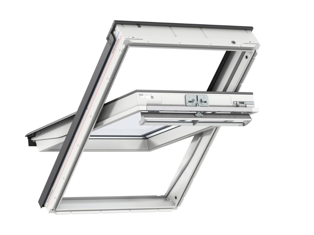 VELUX GGU UK08 0070 (134x140) kunststof tuimelvenster + EDW, Ophalen, 120 tot 160 cm, Nieuw, Dubbelglas