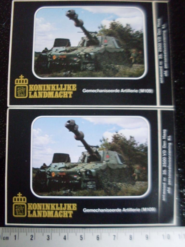 2x sticker koninklijke landmacht artillerie M109, Verzenden, Zo goed als nieuw, Bedrijf of Vereniging