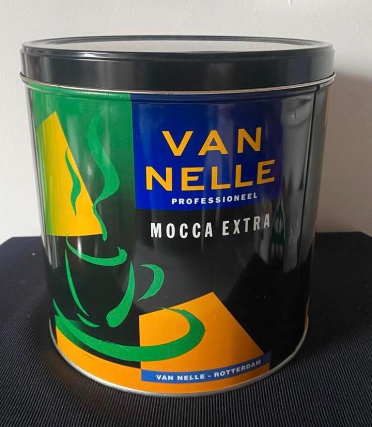 Groot blik van Van Nelle koffie-Rotterdam Mocca Extra/Arome., Verzamelen, Blikken, Ophalen of Verzenden, Zo goed als nieuw, Koffie
