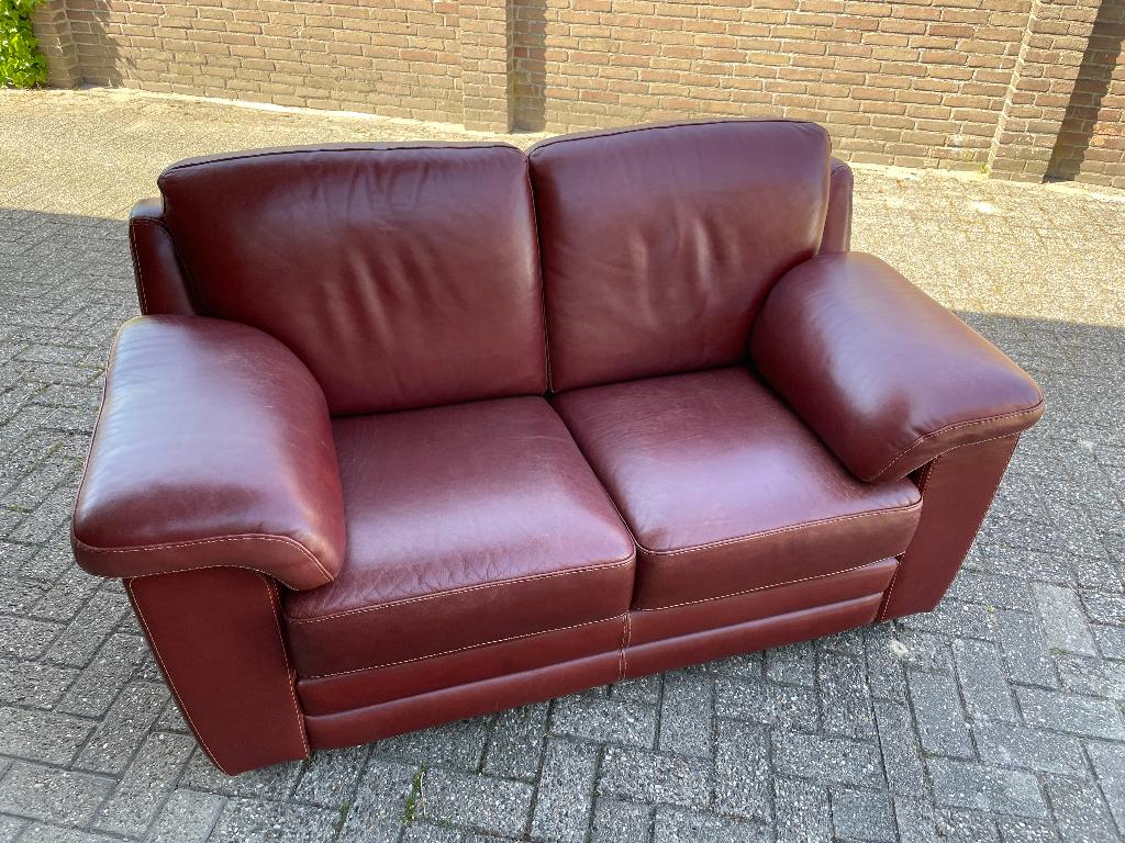 Nicoletti leren 2-zits bank, Ophalen, Gebruikt, Tijdloos klassiek met moderne, warme uitstraling, 150 tot 200 cm