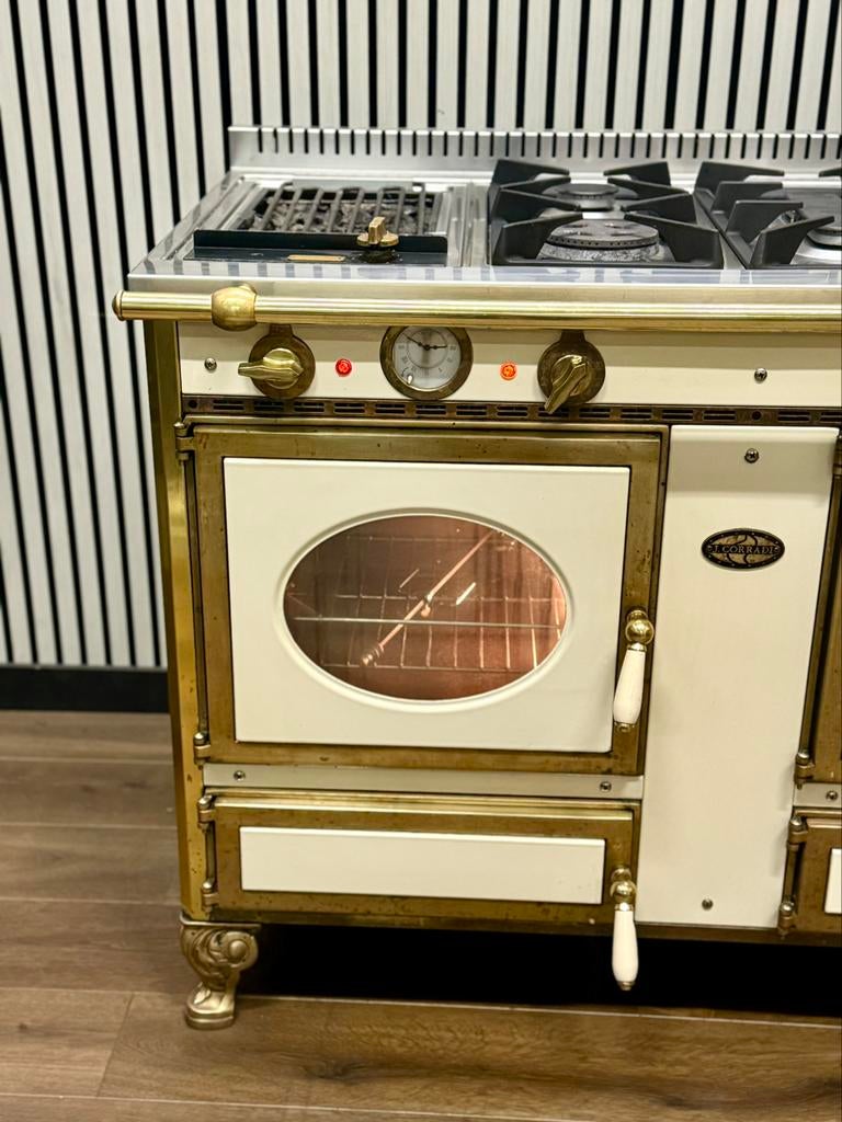 Luxe J.Corradi Fornuis creme/messing 2 ovens 120 cm, Witgoed en Apparatuur, Fornuizen, Gebruikt, Fornello Esperta, Ophalen of Verzenden