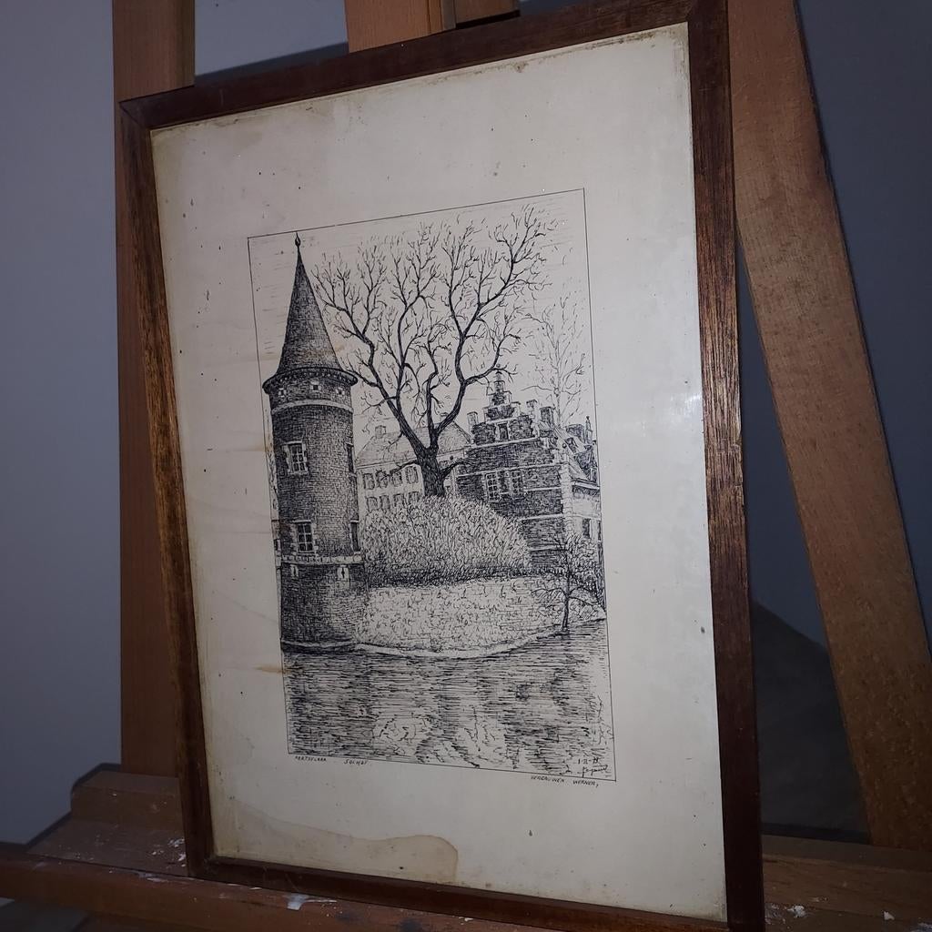 Pentekening van Werner Vergauwen - 44x31 cm, Ophalen of Verzenden