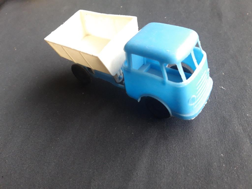 Vintage - DAF 6-streper plastic kipper blauw - wit jaren 60, Ophalen of Verzenden, Gebruikt