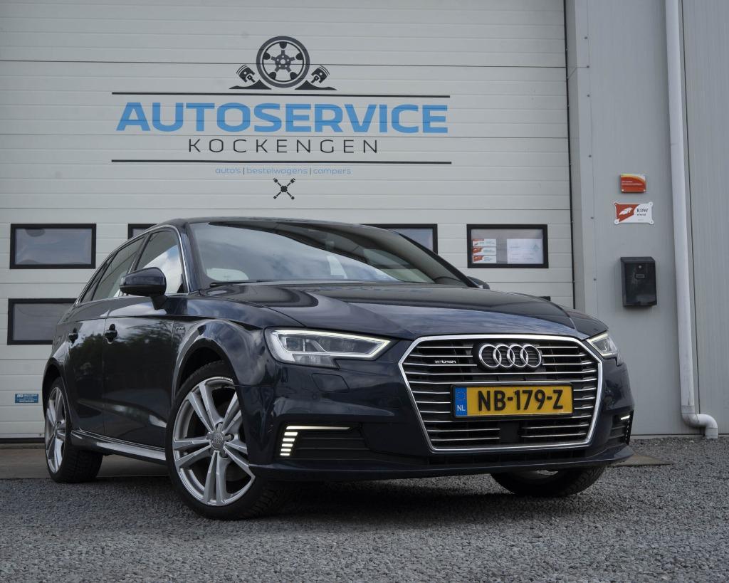 Audi A3 1.4 Tfsi 204pk E-tron S Tronic 2016 Blauw, 4 cilinders, Blauw, Leder en Stof, Hybride Elektrisch/Benzine