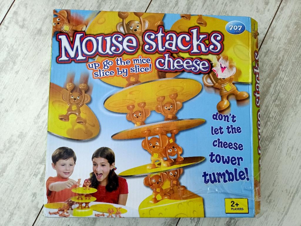 bordspel - muis stapelt kaas / mouse stacks cheese, Hobby en Vrije tijd, Gezelschapsspellen | Bordspellen, Zo goed als nieuw, Een of twee spelers