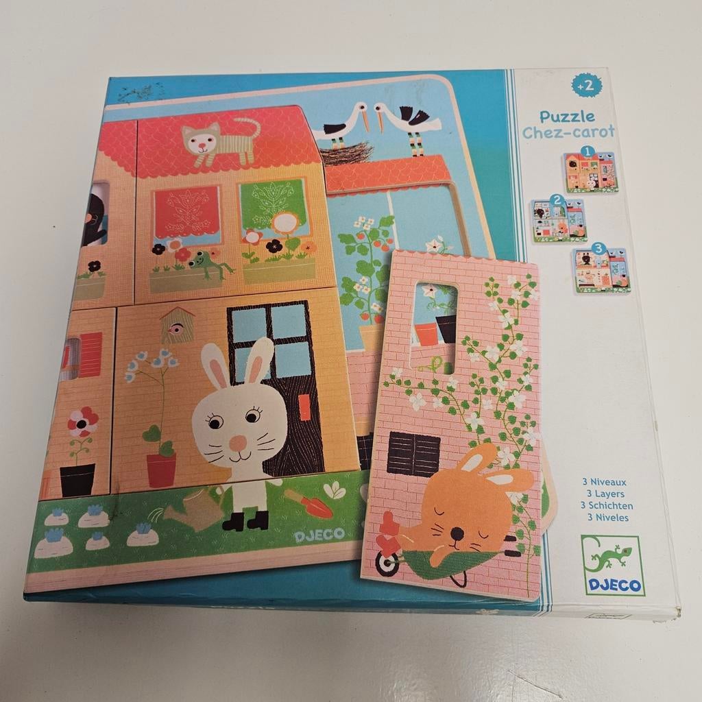 Djeco 3laags puzzel, Ophalen of Verzenden, Zo goed als nieuw, Overige typen