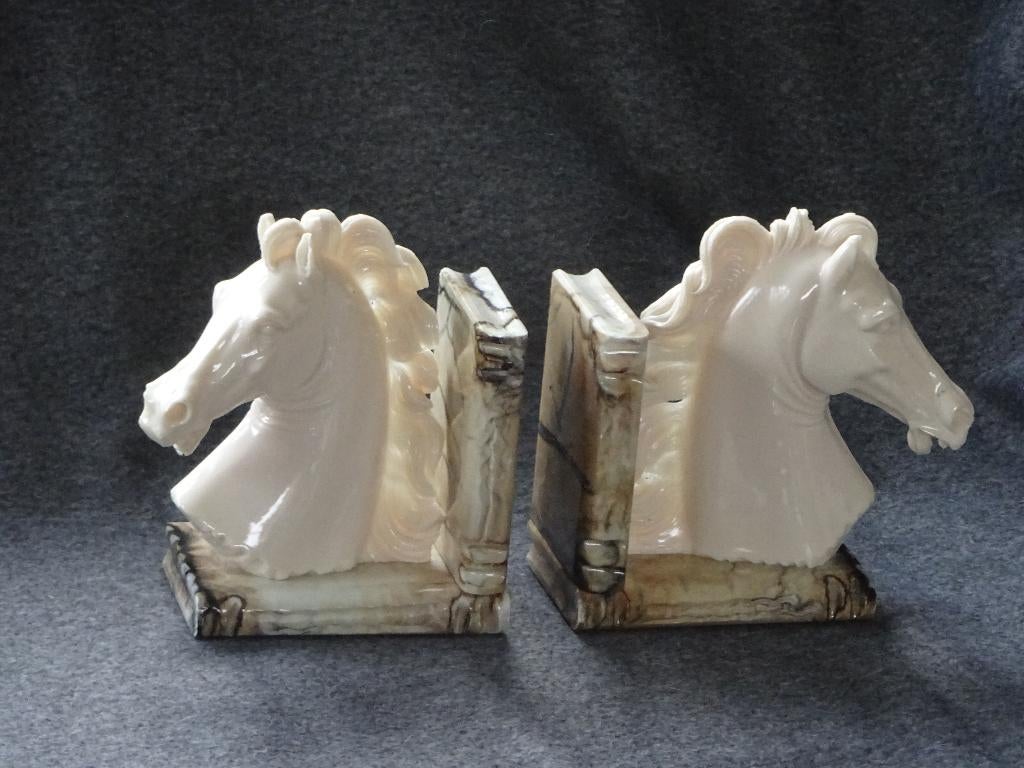 Set marmeren boekensteunen Paard decor., Ophalen of Verzenden