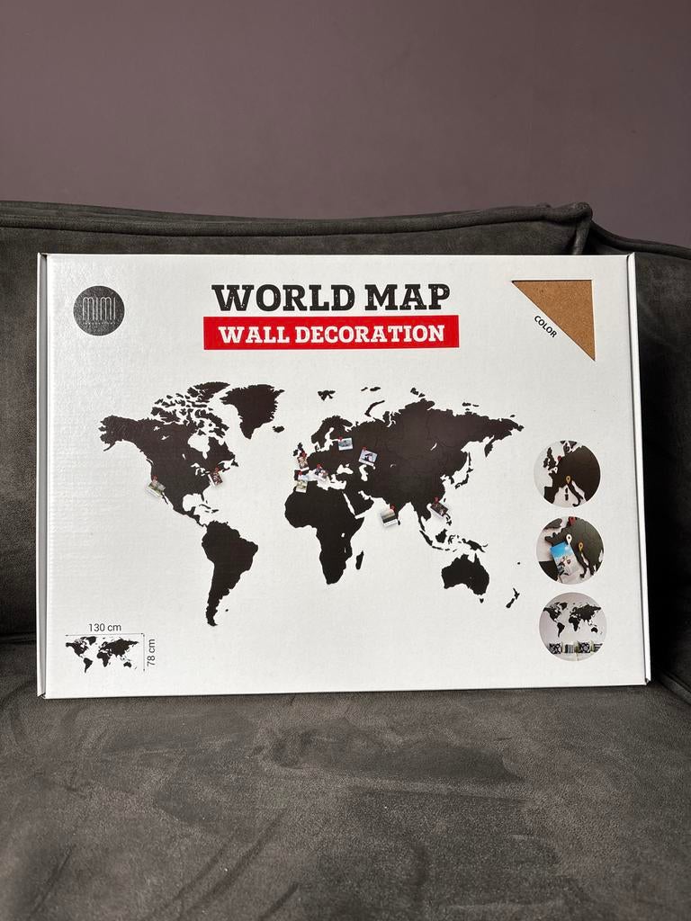Wereldkaart Wanddecoratie - Nieuw in doos!, Ophalen of Verzenden, Nieuw