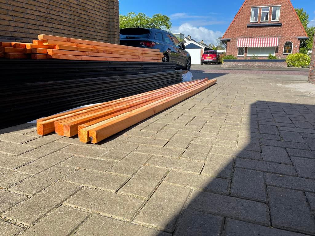 Dikformaat bestrating ca 46m2, Gebruikt, Klinkers, Ophalen of Verzenden, 10 m² of meer