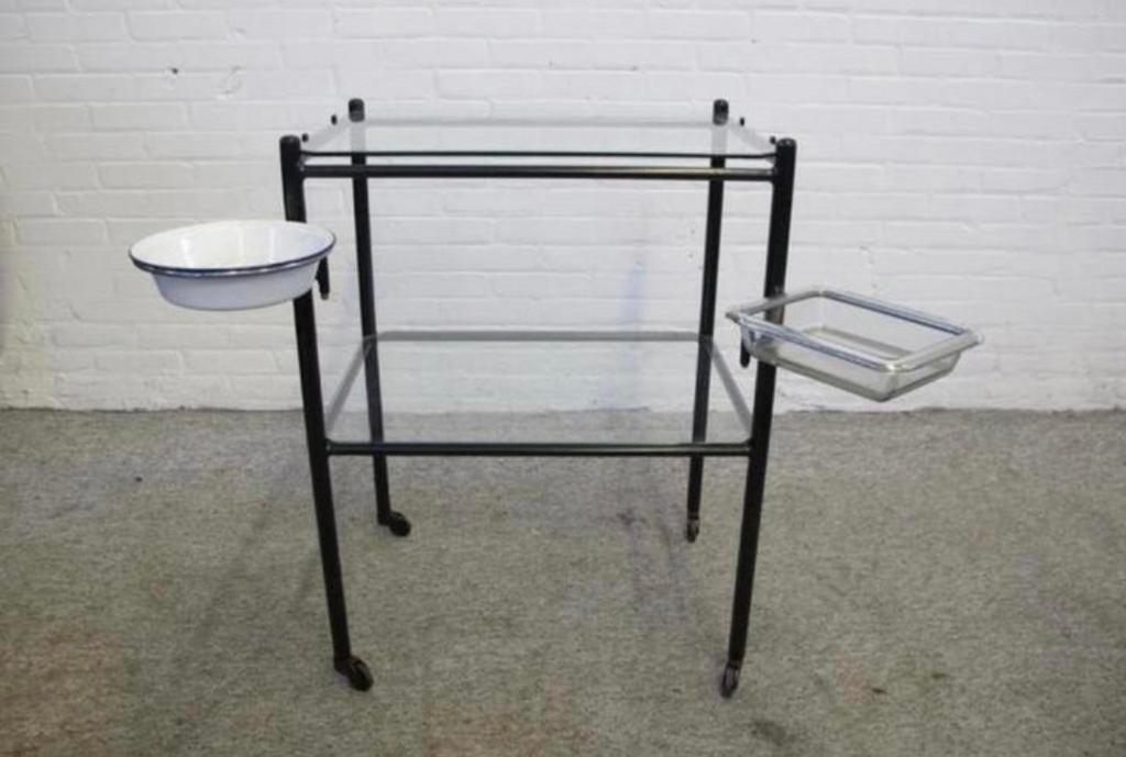 Serveerwagen vintage medische ziekenhuis Side table trolley, Huis en Inrichting, Tafels | Sidetables, Ophalen of Verzenden