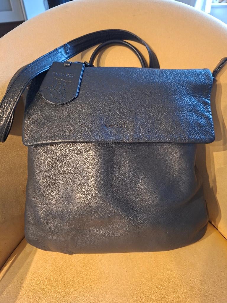Handtas,  rugtas en schoudertas van het merk BURKELY, Ophalen of Verzenden, Gebruikt, Blauw, Handtas