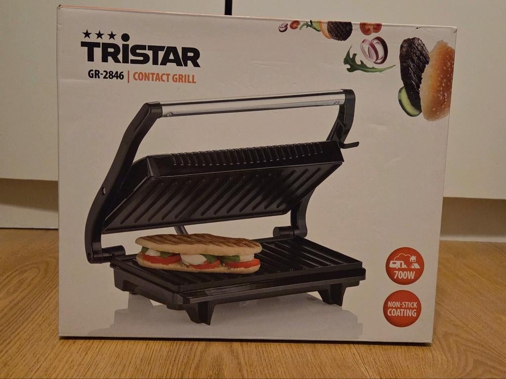 Tristar GR-2846 Contact Grill - Nieuw in doos, Ophalen, Uitneembare platen, Nieuw
