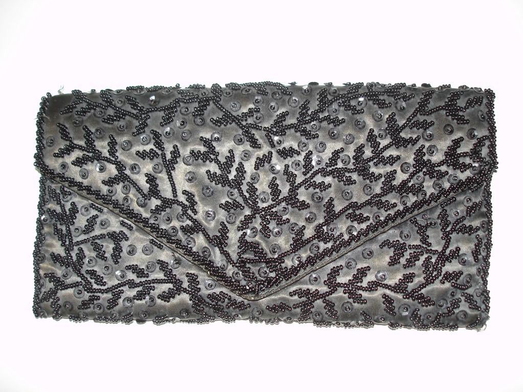 * Antiek zwart vintage kralentasje clutch *, Antiek en Kunst, Antiek | Kleding en Accessoires, Verzenden, Dames