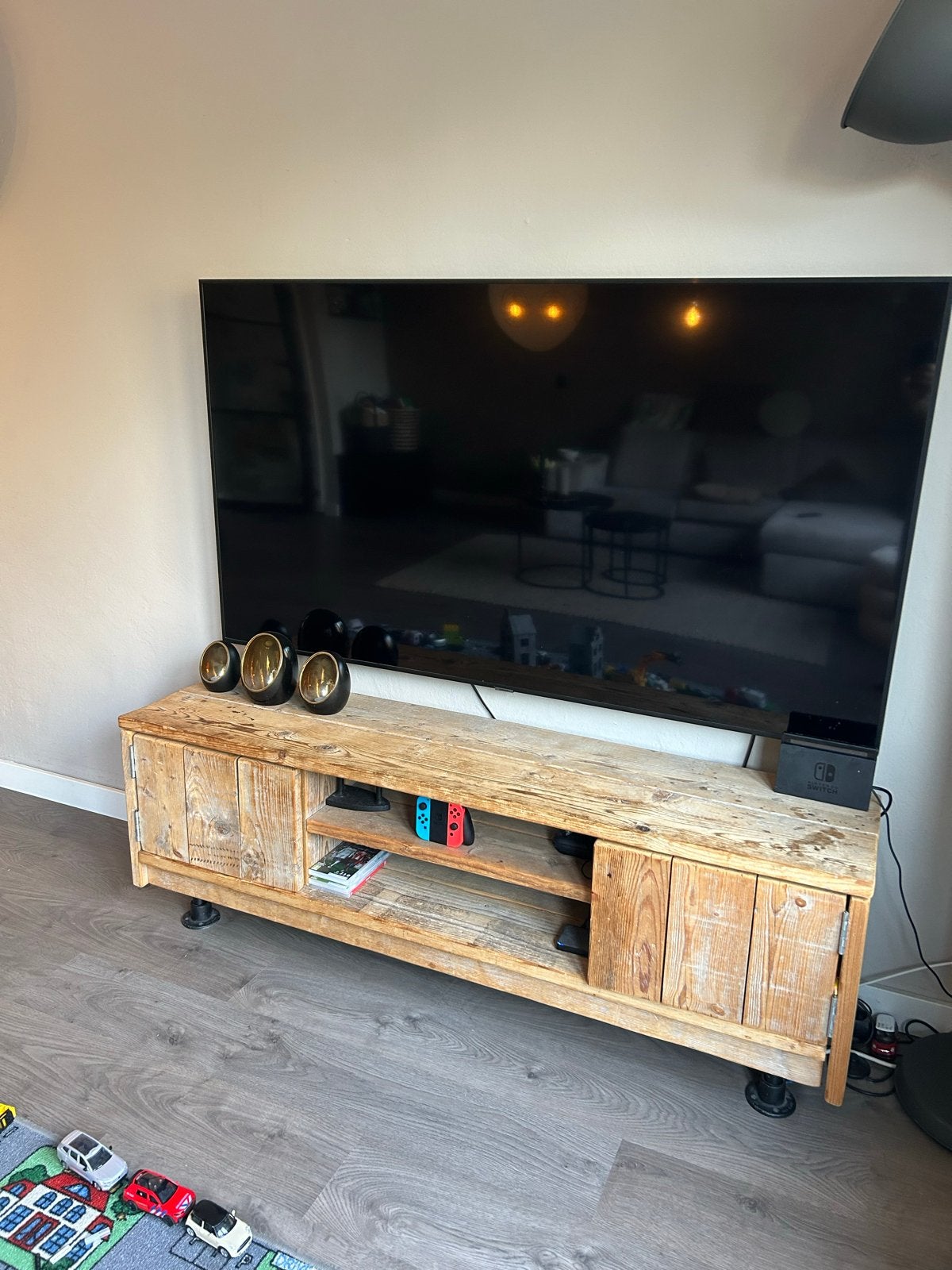 houten tv-meubel, Ophalen, Gebruikt, 150 tot 200 cm, Minder dan 100 cm