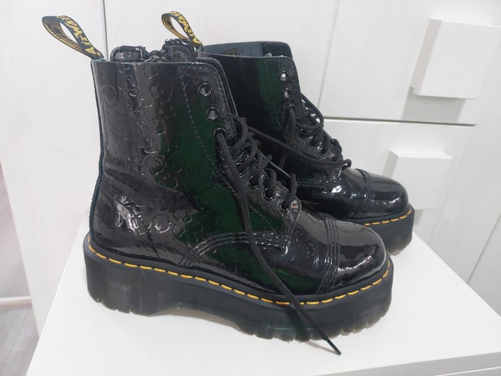 Dr. Martens Jadon Platform Laarzen Zwart Lakleer, Zwart, Lage of Enkellaarzen, Ophalen of Verzenden, Dr. Martens