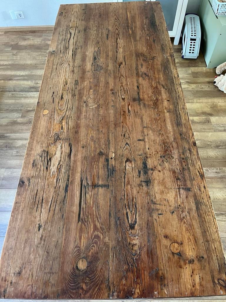 Robuuste Tafel 213 x 86, Ophalen, 200 cm of meer, 50 tot 100 cm, Zo goed als nieuw