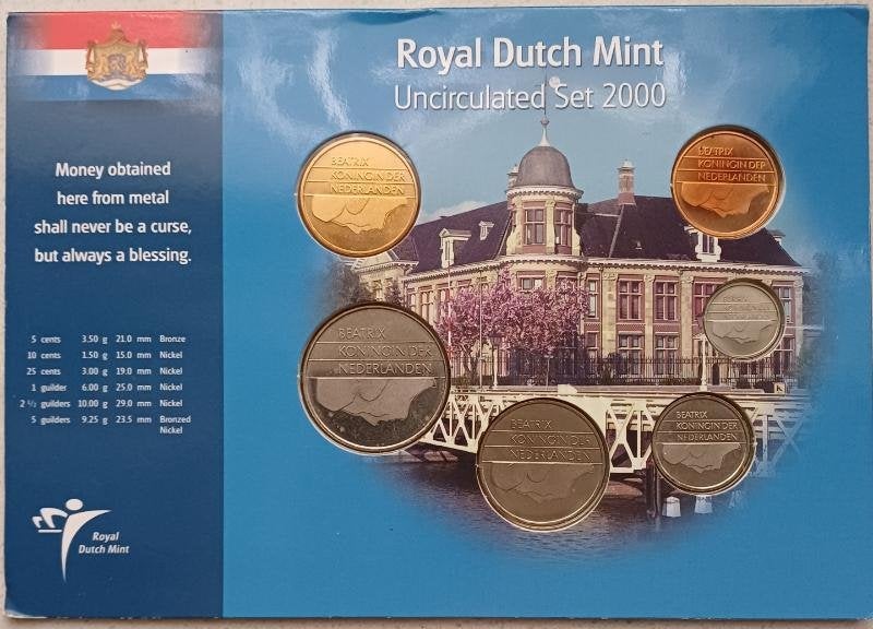 Royal dutch munt unicirculated beatrix set uit 2000, Postzegels en Munten, Munten | Nederland, Ophalen of Verzenden, Koningin Beatrix