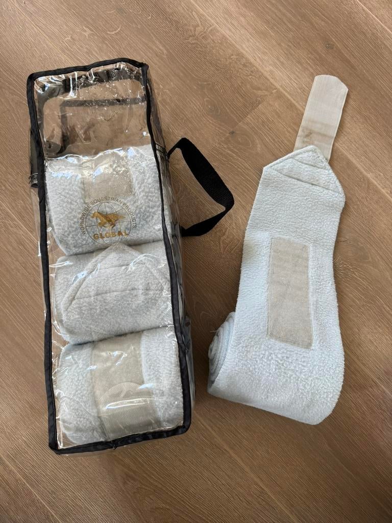 Blauwe fleece bandages, maat paard, Ophalen of Verzenden, Gebruikt