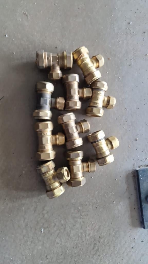 T-stuk 22mm knelkoppeling voor water, CV en gasleiding, Ophalen, Nieuw