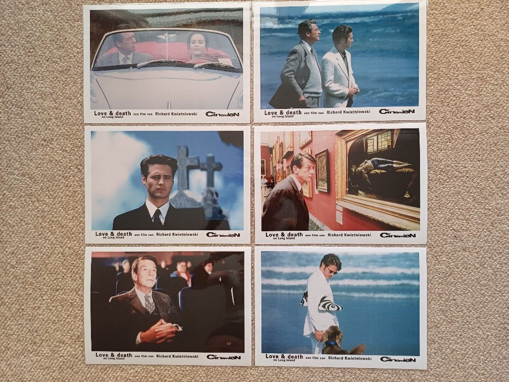 LOVE  &  DEATH   ON   LONG   ISLAND     lobbycard set., Verzamelen, Verzenden, Nieuw, A4 of kleiner, Film en Tv