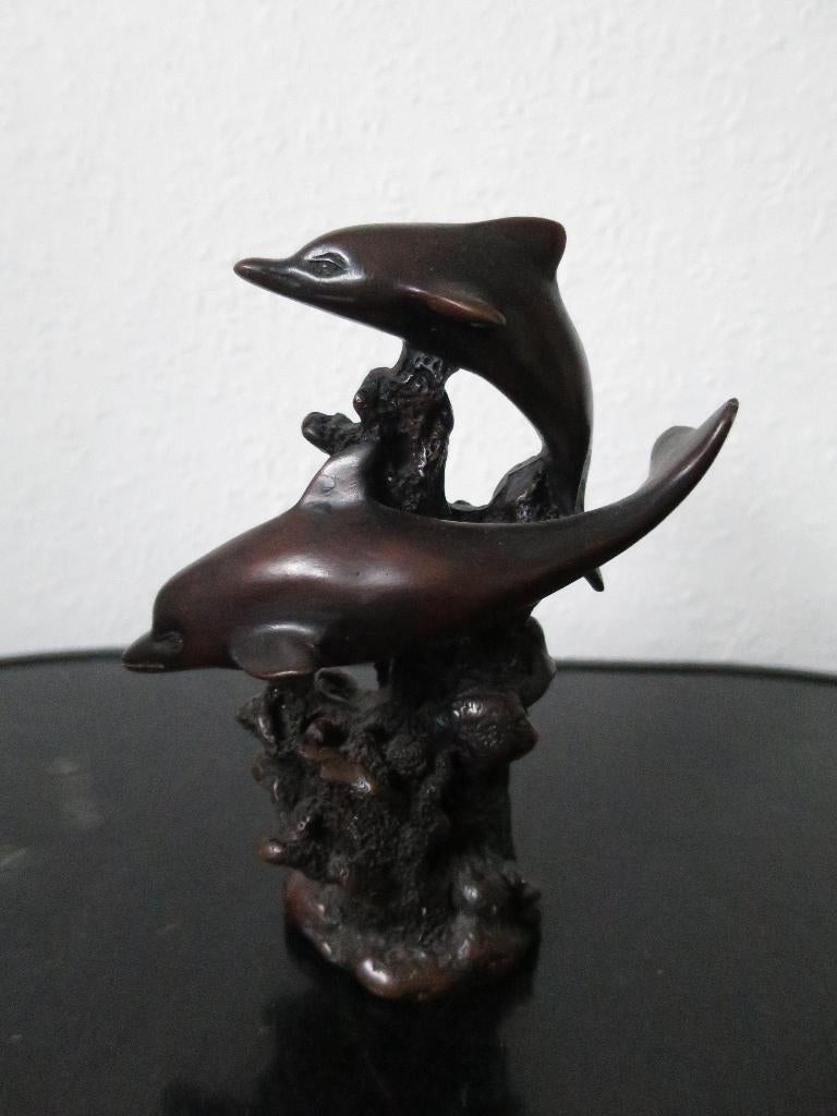 mooi zwaar dolfijn beeldje uit massief resin 15 cm, Ophalen of Verzenden