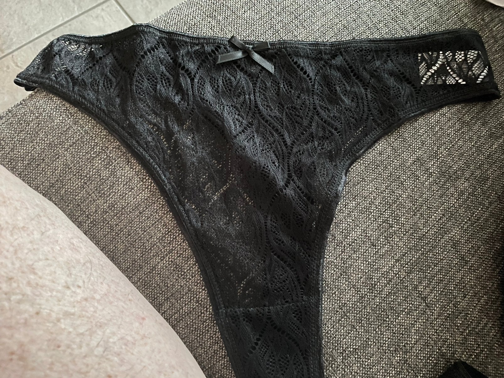 Nieuwe zwarte string xl, Verzenden, Zwart, String