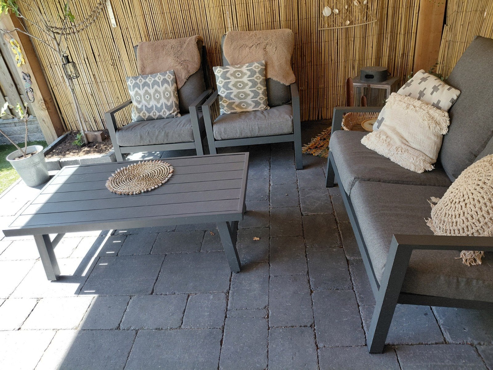 Intratuin Loungeset - Meubel en binnenkussens in goede staat, Ophalen, Gebruikt, 4 zitplaatsen