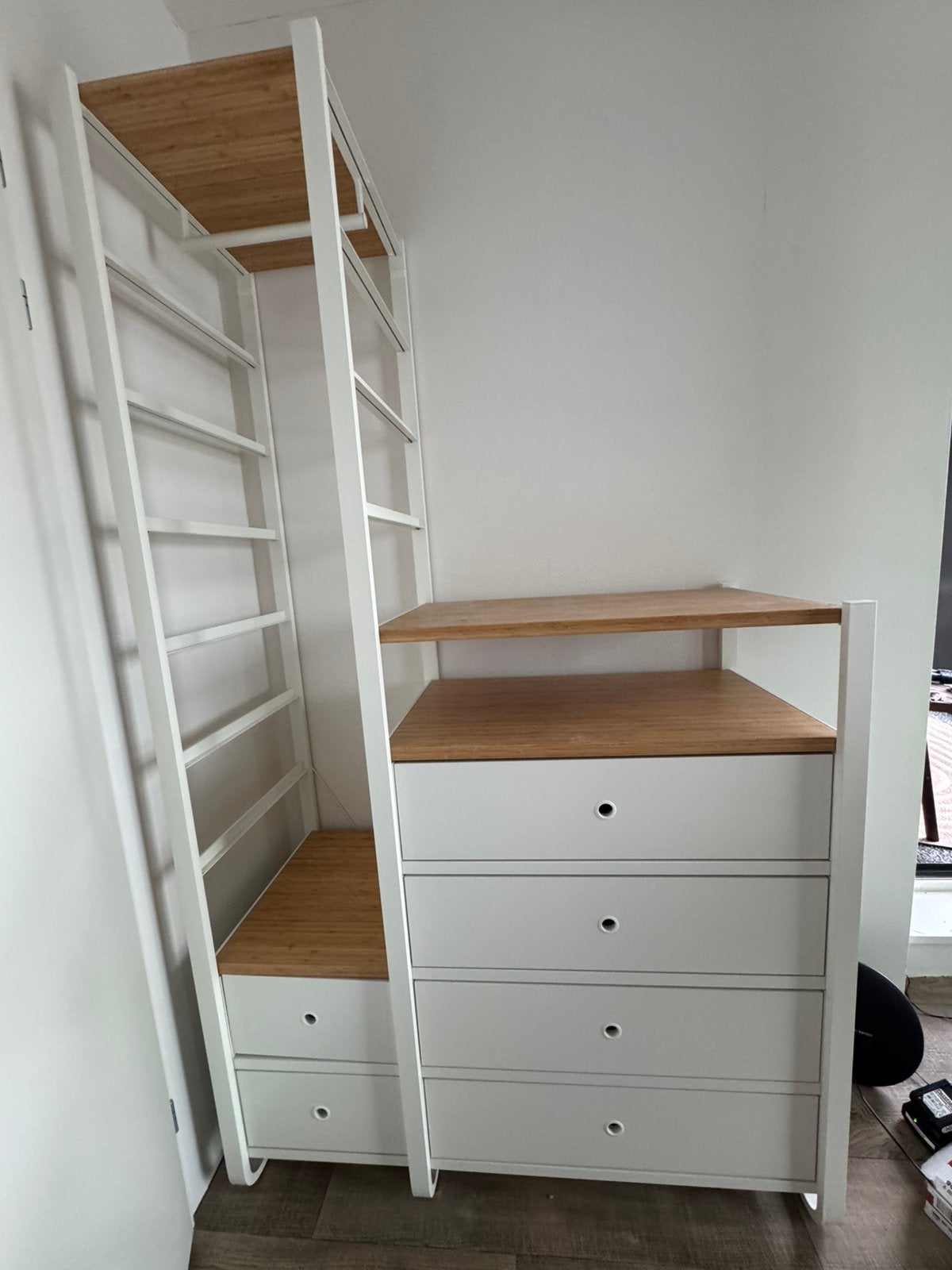 IKEA ELVARLI kledingkast , bamboe – modulair – 126 cm, Huis en Inrichting, Kasten | Kledingkasten, Ophalen, Zo goed als nieuw