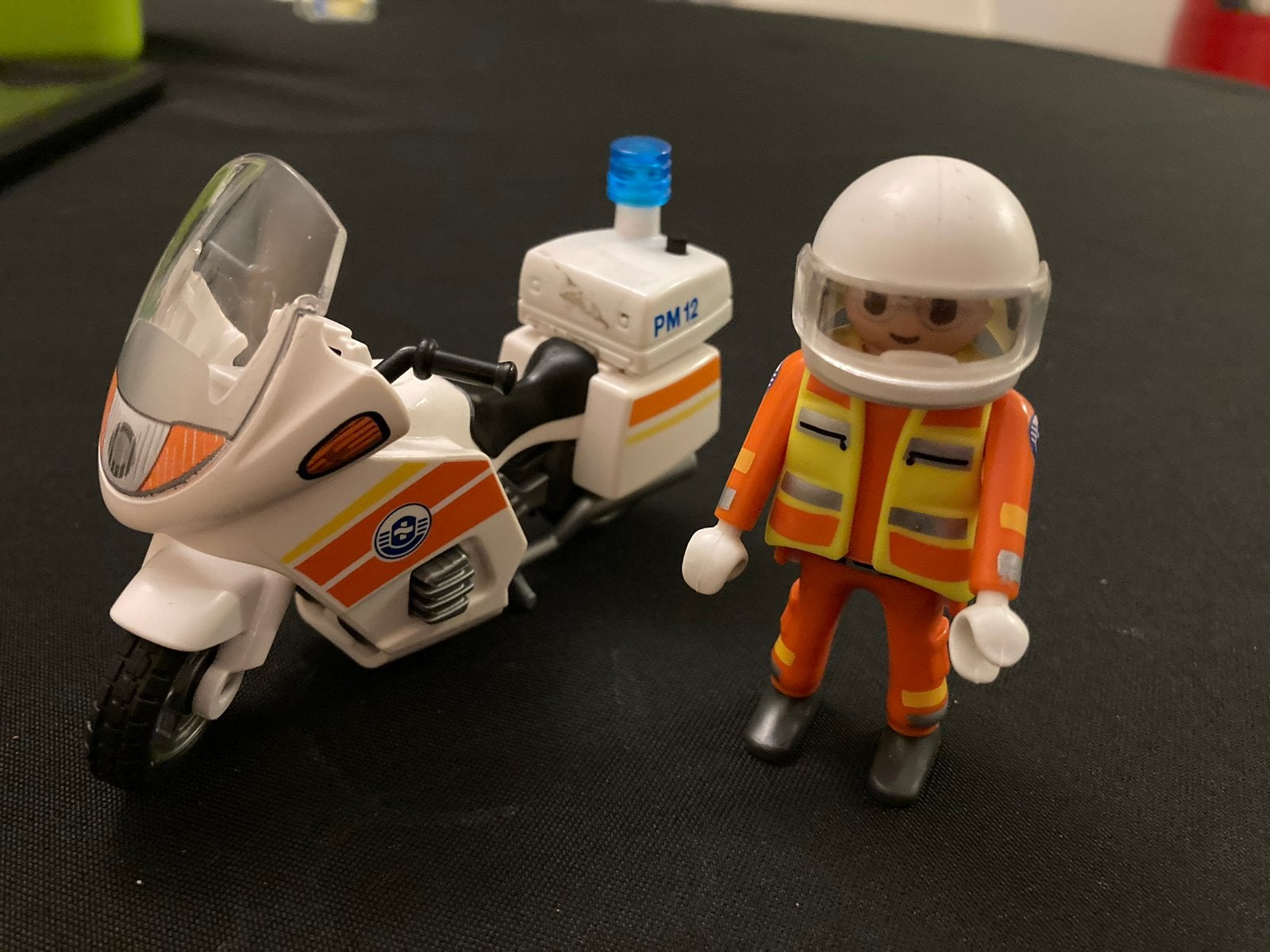 Playmobil brandweer motor met zwaailicht., Ophalen of Verzenden, Zo goed als nieuw