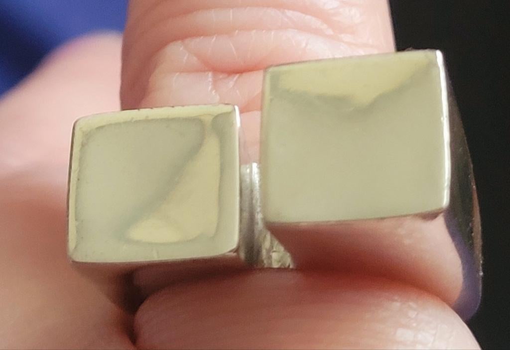 Strakke moderne zilveren ring maat 17,5, Verzenden, Zo goed als nieuw, 17 tot 18, Dame