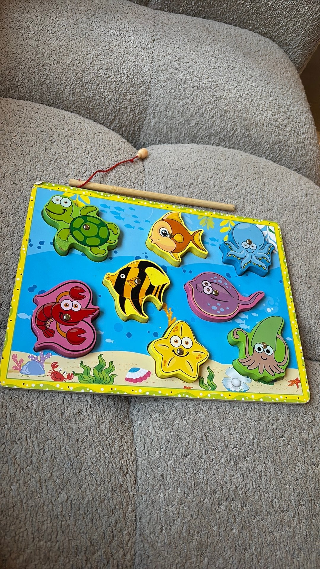 Houten Magnetisch Visspel – Zeedieren, ., Ophalen of Verzenden, Zo goed als nieuw, .