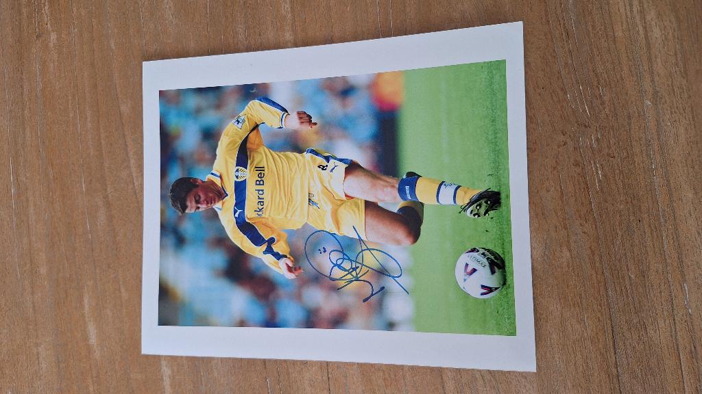 Foto 20x25 cm met handtekening; Michael Bridges Leeds United, Ophalen of Verzenden, Nieuw, Buitenlandse clubs, Overige typen