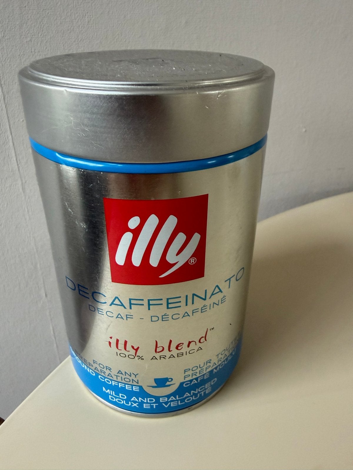 Illy Decaffeinato gemalen koffie 250 gram - 100% Arabica, Ophalen of Verzenden, Nieuw, Overige modellen, Gemalen koffie