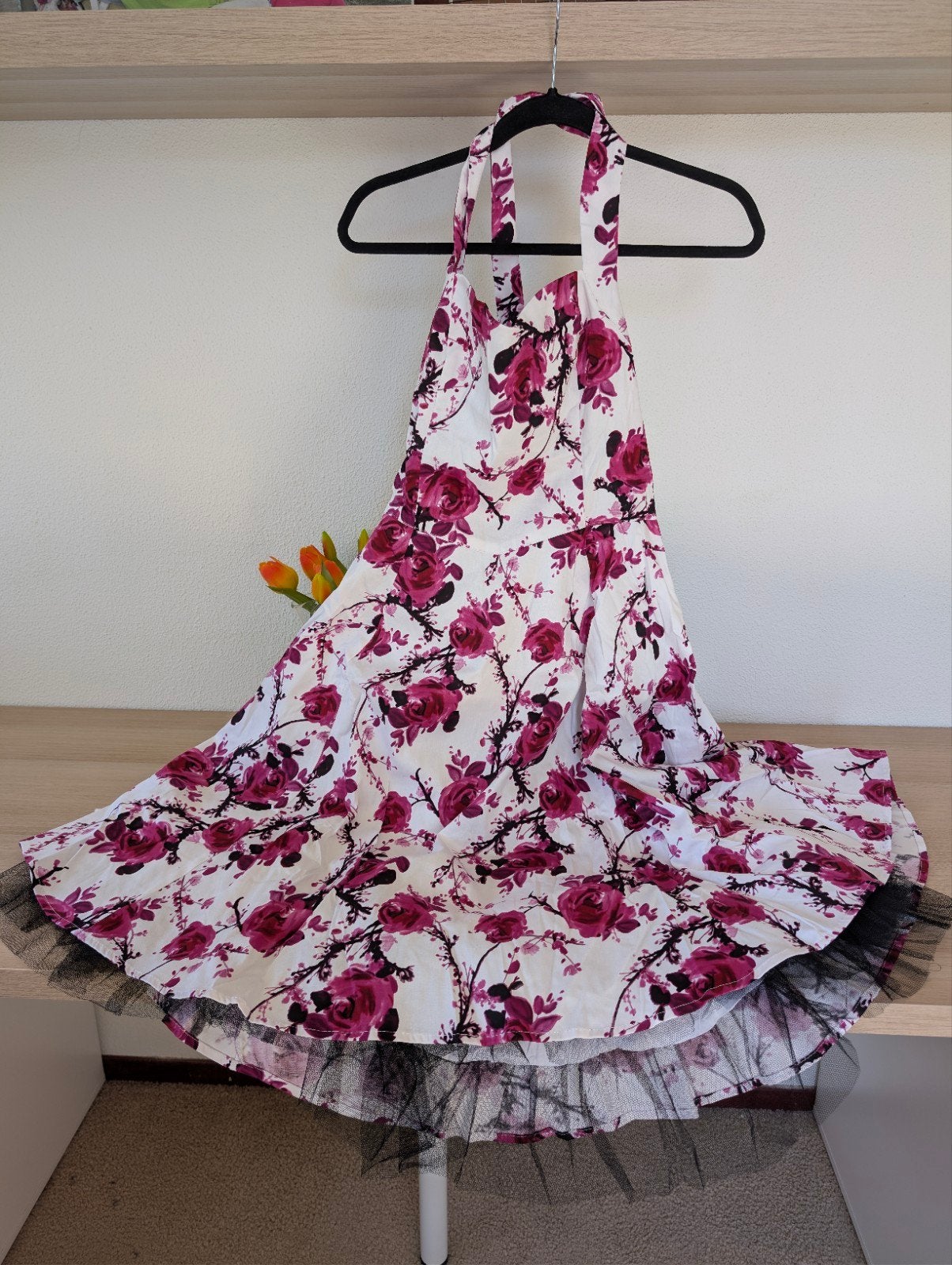 Hearts & Roses London Rockabilly Halterjurk Rozen, Meerkleurig, Maat 46/48 (XL) of groter, Nieuw, Ophalen of Verzenden