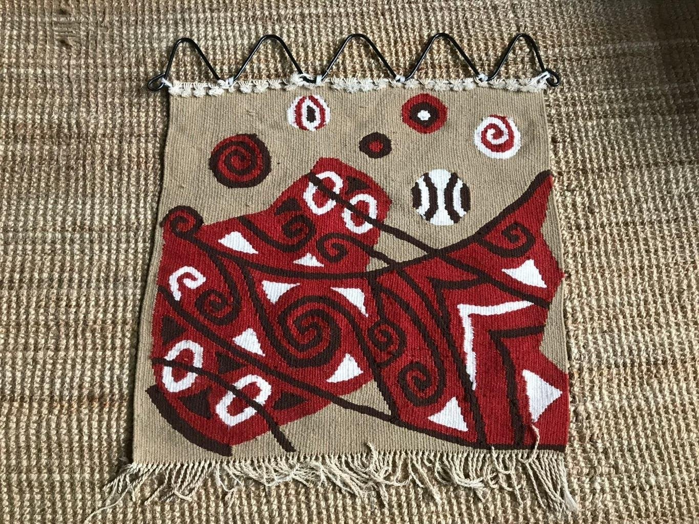 Vintage / retro geweven wandkleed, Gebruikt, 65 cm, Vintage, Wandkleed