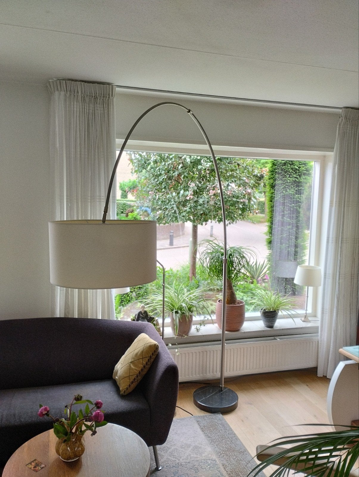 Grote vloerstaande booglamp marmeren voet, Ophalen, 200 cm of meer