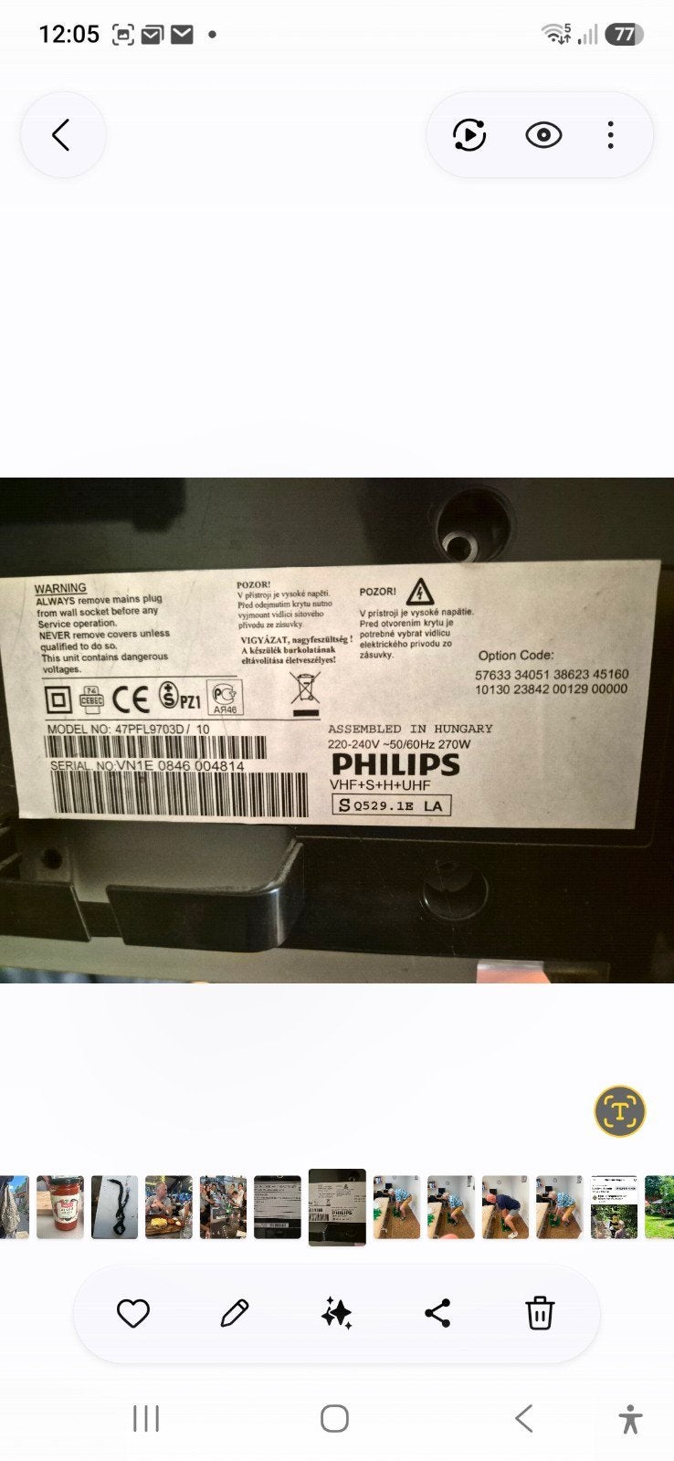 philips 47pfl9703D/10 cineos tv, Ophalen, Philips, 50 Hz, Zo goed als nieuw