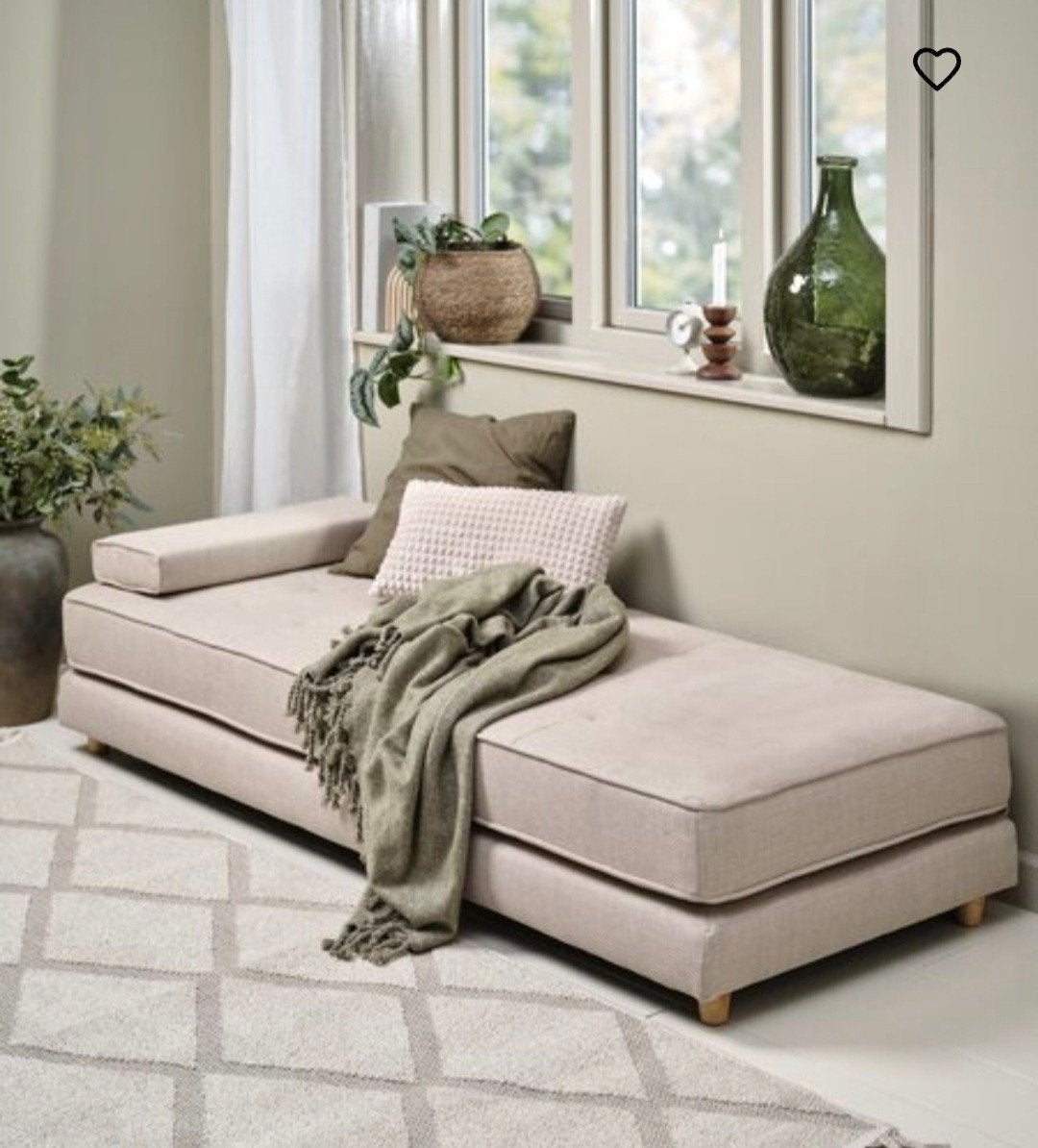 Daybed/Slaapbank Jysk, Ophalen, Modern / tijdloos, Minder dan 150 cm, Stof