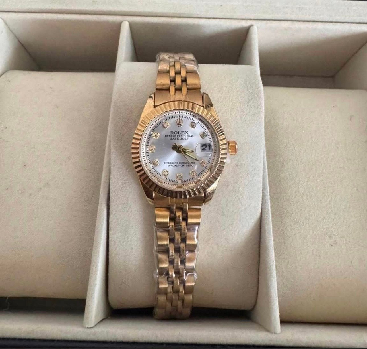 Rolex gold small dames horloge, Ophalen of Verzenden, Nieuw