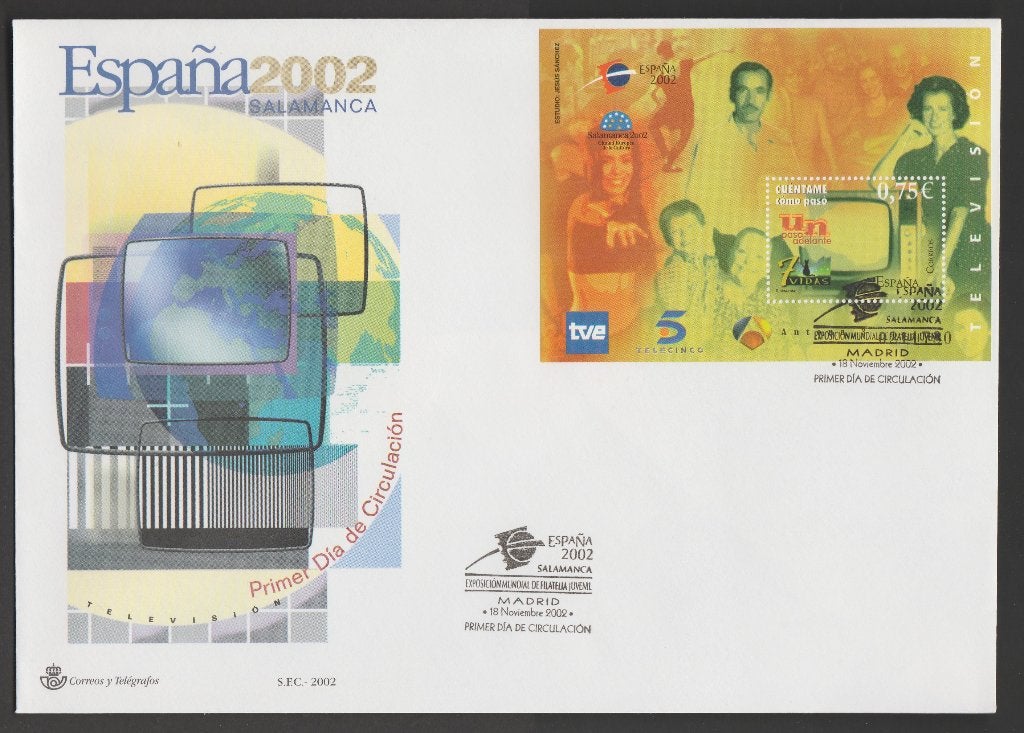 Spanje - FDC Michelnr 3801 - Espana 2002, televisie, Verzenden, Postfris