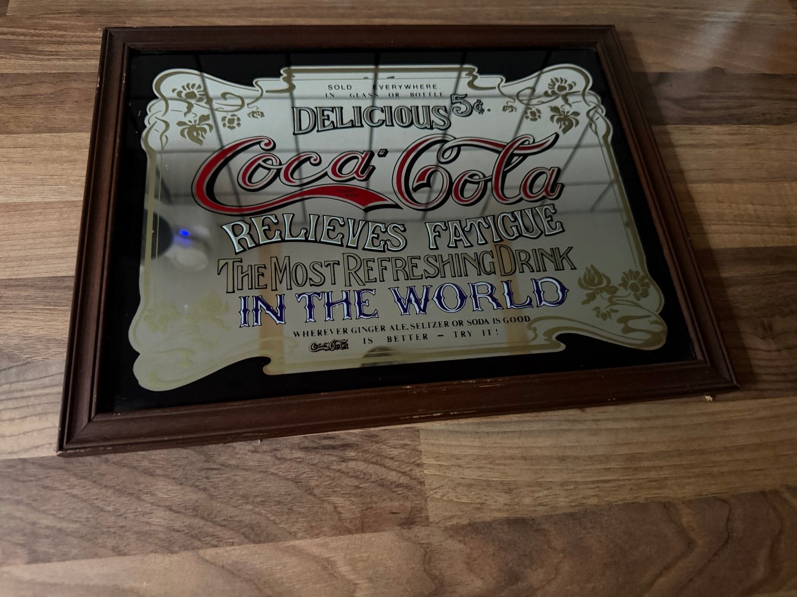 Vintage Coca-Cola Spiegel - Decoratief Wandobject, Antiek en Kunst, Ophalen of Verzenden