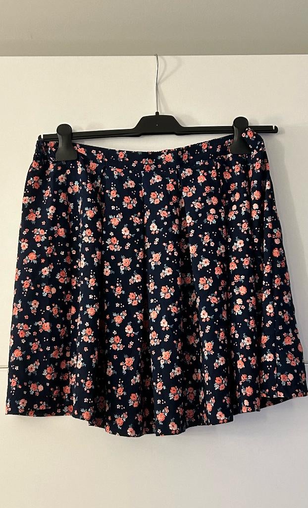Clockhouse blauwe rok met bloemen, Blauw, Maat 42/44 (L), Ophalen of Verzenden, Zo goed als nieuw