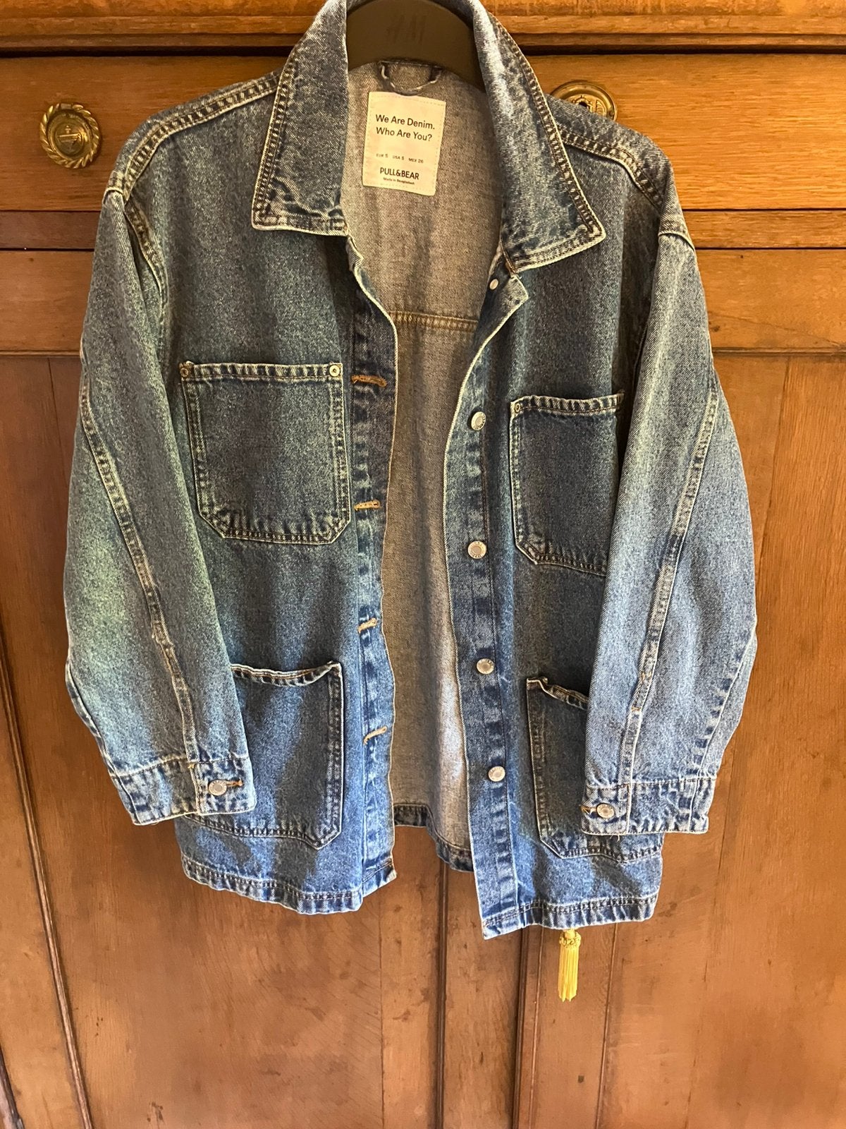 Spijkerjasje lang model, Ophalen of Verzenden, Zo goed als nieuw, Maat 38/40 (M), Blauw