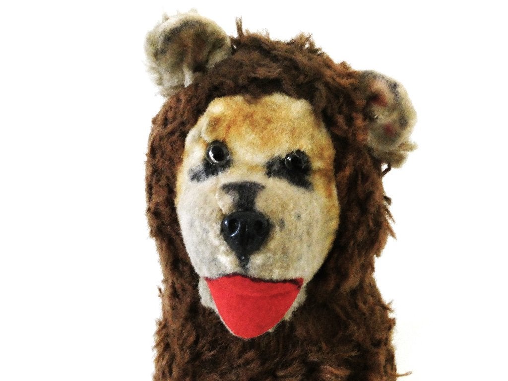 Oude knuffel leeuw gevuld met stro, Ophalen of Verzenden