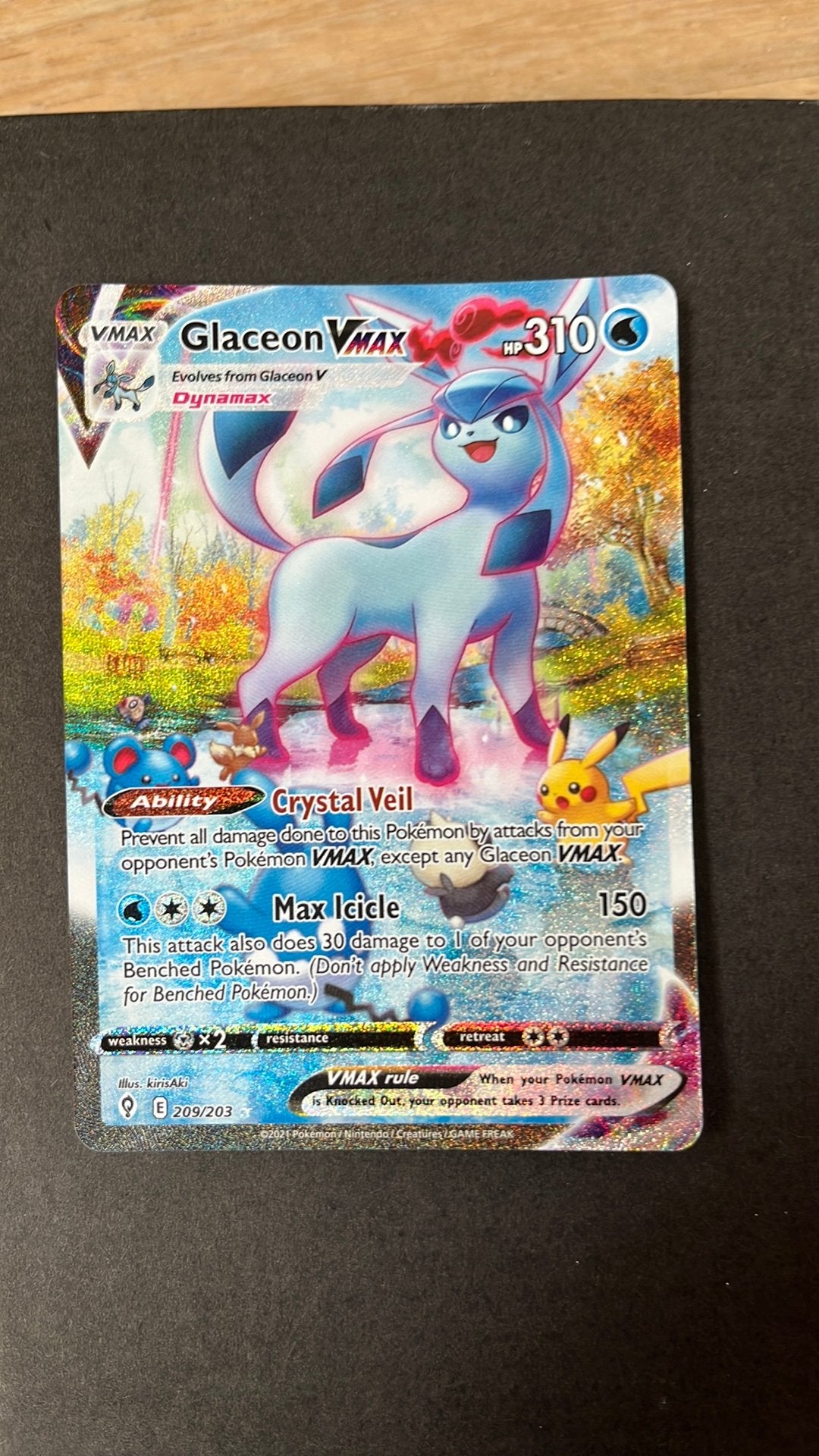 Glaceon Vmax 209/203, Ophalen of Verzenden, Nieuw, Losse kaart