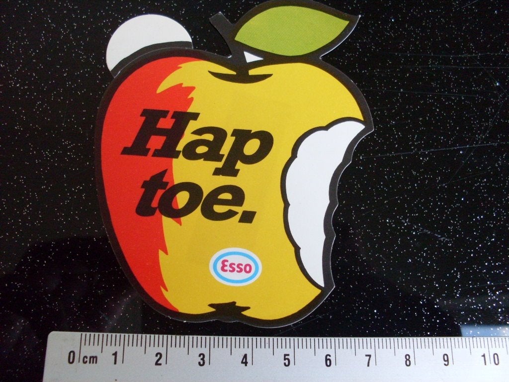sticker esso logo hap toe hap in appel, Verzenden, Zo goed als nieuw, Bedrijf of Vereniging