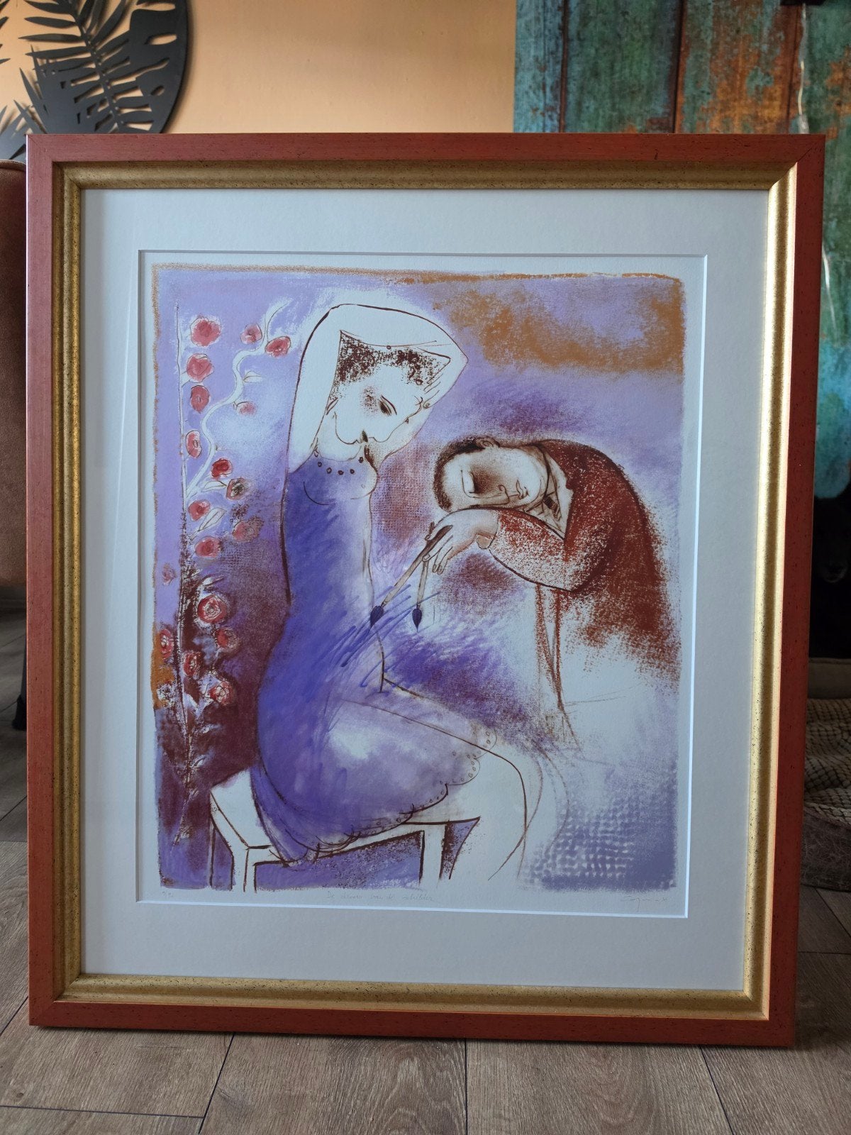 Gesigneerde zeefdruk 'De droom van de schilder' -  Caymax, Antiek en Kunst, Dagelijks leven, 1950 - 1999, Genummerd, Ophalen of Verzenden