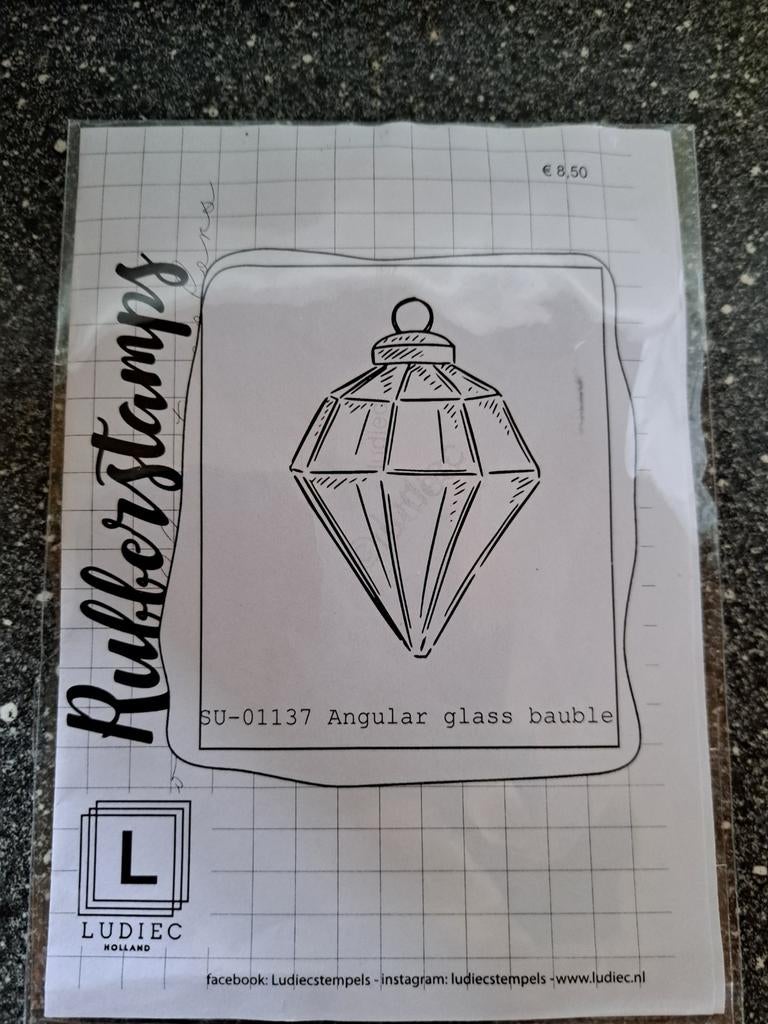 Nieuwe Ludiec stempel - Angular glass bauble (EZ-mounted), Ophalen of Verzenden, Nieuw