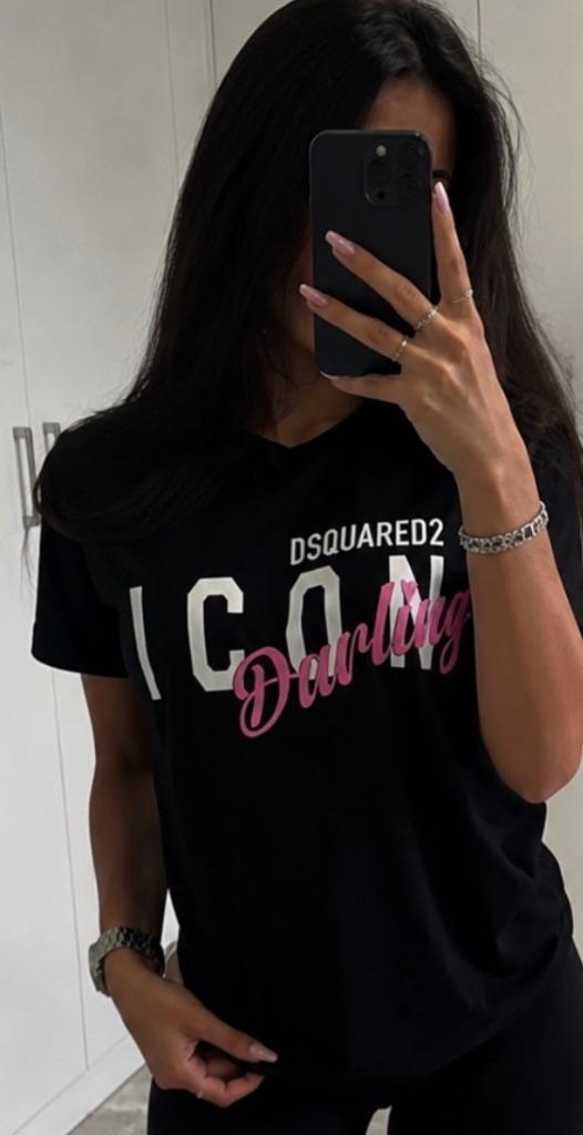 Dsquared T-shirt, Kleding | Dames, T-shirts, Verzenden, Zwart, Nieuw, Korte mouw
